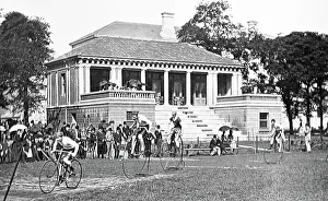 Farthing Prints: Penny farthing cycle race at Trinity College, Dublin