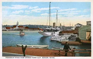Brewer Prints: Penobscot River at Bangor, Maine, USA