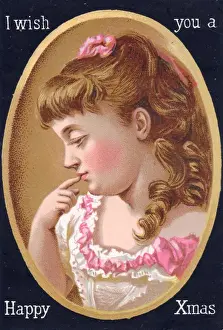 Pensive Prints: Pensive girl on a Christmas card