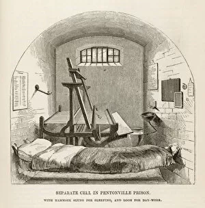 1860 Collection: Pentonville Prison Cell