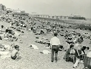 Images Dated 18th September 2017: People on the beach, Eastbourne, Sussex