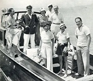 Nautical Prints: People on a boat trip, Cap d Antibes, Cote d Azur, France