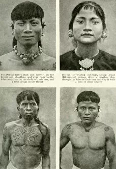 Four people of Borneo, SE Asia