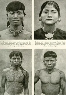 Images Dated 7th August 2018: Four people of Borneo, SE Asia