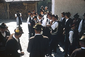 Images Dated 9th August 2012: People at a church parade, Austria