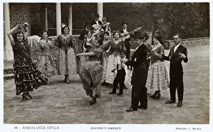 Seville Collection: People dancing flamenco in the street, Seville, Spain