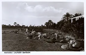 Pools Prints: People doing their laundry, Manama, Bahrain, Persian Gulf