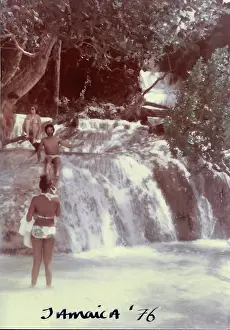Ohio Prints: People by Dunns River fall in Ohio Rios Jamaica
