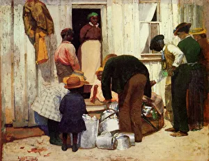 Gather Gallery: People Gather around Black Tin Peddler
