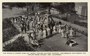 Vineyard Prints: People at Italian Swiss wine colony, Asti, California, USA