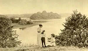 People by a lake, Zealand, Denmark