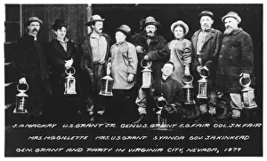 People with lanterns, Virginia City, Nevada, USA