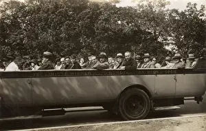 People in a large charabanc, Vienna, Austria