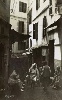 Images Dated 23rd May 2017: People in a narrow street, Algiers, Algeria