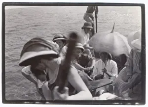 People on an outing in a punt, Middle East