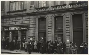 Banking Prints: People outside Anglo-Austrian Bank, Vienna, Austria
