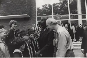 Brownie Prints: People outside Baden Powell House, London
