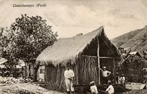 Basic Gallery: People outside a hut, Chanchamayo, Peru, South America