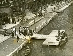 Queuing Prints: People queuing for boats, River Dee, Chester