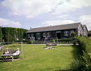 Grassy Collection: People relaxing at a holiday camp, Devon