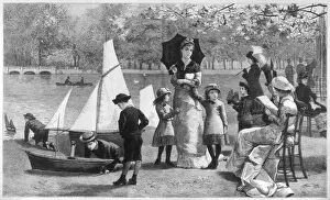Serpentine Prints: People by the Serpentine, Hyde Park, Central London