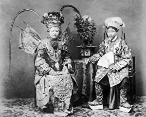 Potted Prints: Two people in South East Asian costume