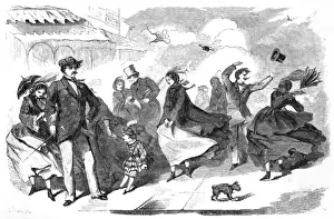 Struggling Prints: People struggling against March winds