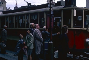 Images Dated 9th August 2012: People at a tram stop