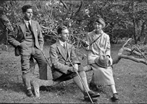 Tweedy Prints: Three people with tree branch