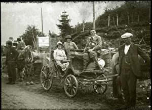 Petroleum Collection: People on a trip in two horse-drawn carriages