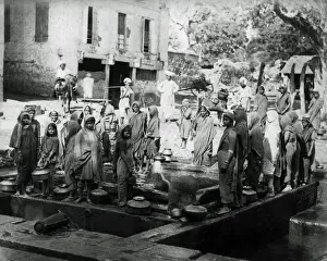 People washing clothes, India