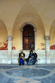 Images Dated 8th February 2013: People wearing Venice Carnival Costumes