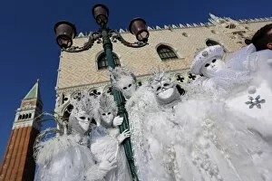 Images Dated 10th February 2013: People wearing Venice Carnival Costumes