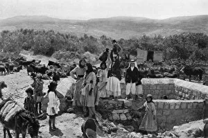 People at the well, Cana, Galilee, Northern Israel