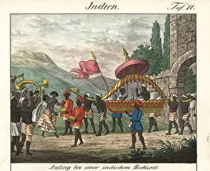 Bier Prints: Performance at an Indian wedding with musicians and dancers