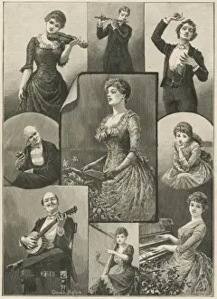 Banjo Prints: Performers at an amateur concert