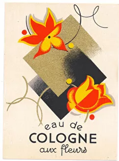 Buff Collection: Perfume label, Eau de Cologne aux Fleurs