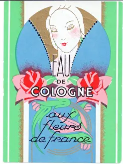 Perfume label, Eau de Cologne aux Fleurs de France