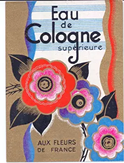 Perfume label, Eau de Cologne aux Fleurs de France