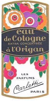 Perfume label, Eau de Cologne a l Origan