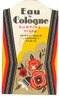 Perfume label, Eau de Cologne Surfine