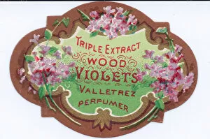 Images Dated 23rd October 2015: Perfume label, Triple Extract Wood Violets