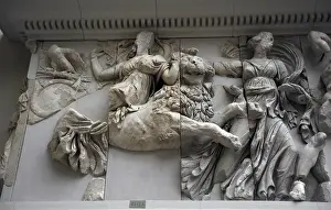 Pergamon Altar. Goddess Rhea or Cybele riding on a lion next
