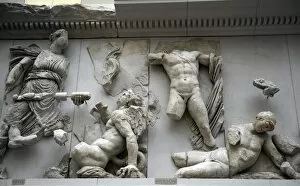 Frieze Collection: Pergamon Altar. Leto and Apollo fighting against Tityos