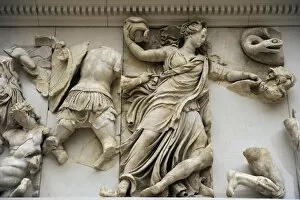 Frieze Collection: Pergamon Altar. Probably goddess Nyx or one of the Erinyes h