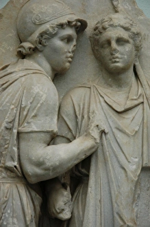 Images Dated 10th August 2006: Pergamon Altar. Telephos Frieze. Telephos receiving weapons