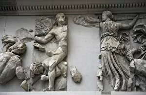Gigantomachy Collection: Pergamon Altar. The Titan Phoebe with a torch fighting again