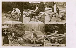 Images Dated 5th June 2018: The perils of sitting on a freshly-painted park bench
