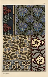 Periwinkle in art nouveau patterns