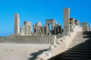Sculpted Gallery: Persepolis (Takht-e-Jamshid). Apadana Palace. Ruins. First